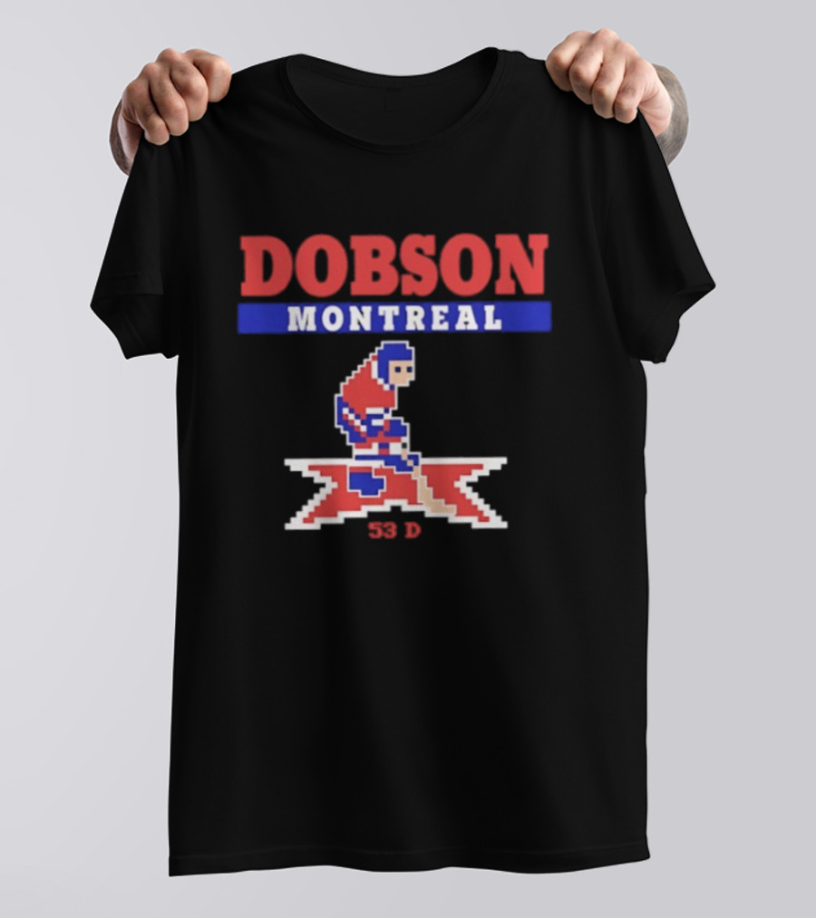 Dobson Montreal Canadiens Pixel Art Hockey 53 D T-Shirt