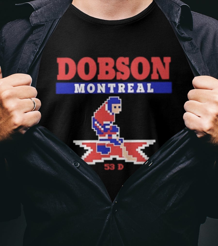 Dobson Montreal Canadiens Pixel Art Hockey 53 D T-Shirt