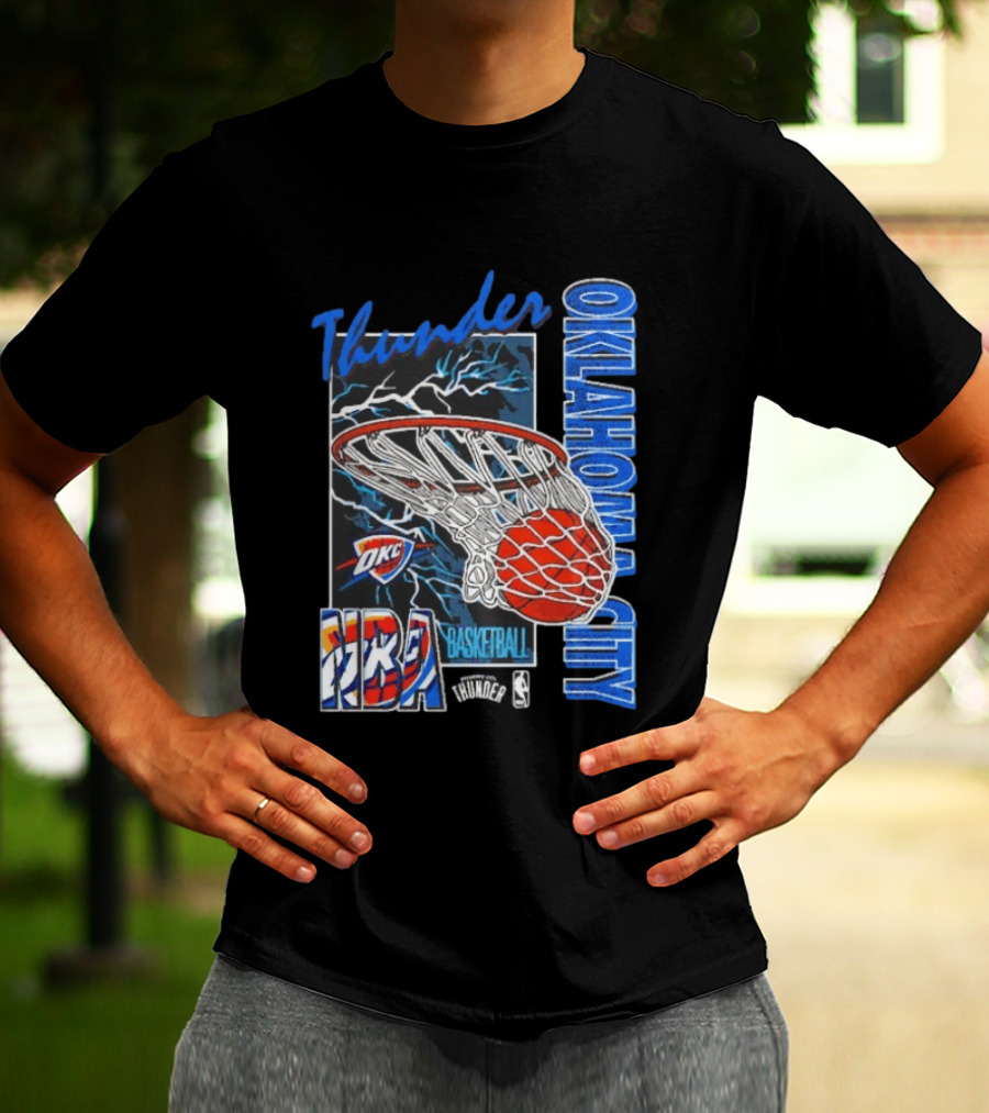 Oklahoma City Thunder NBA Basketball Net Lightning OKC T-Shirt