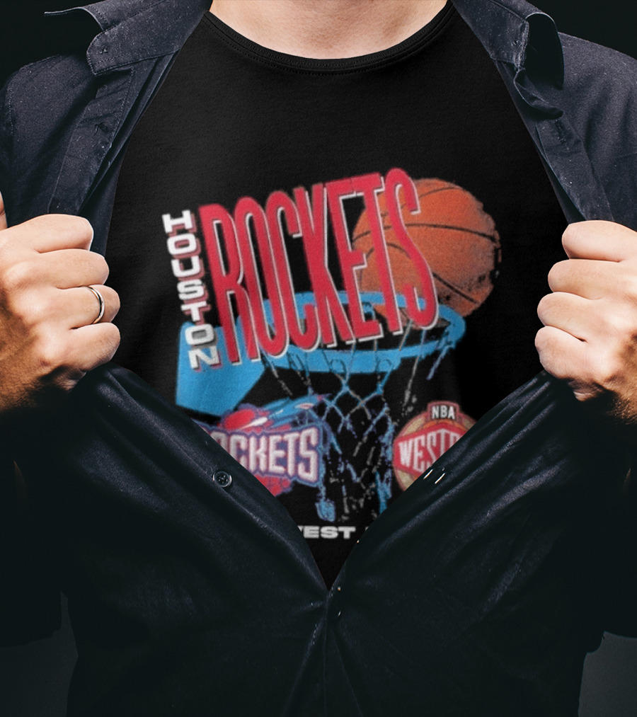 Houston Rockets Southwest Division NBA Western Hardwood Classics 90s Basketball Team T-Shirt