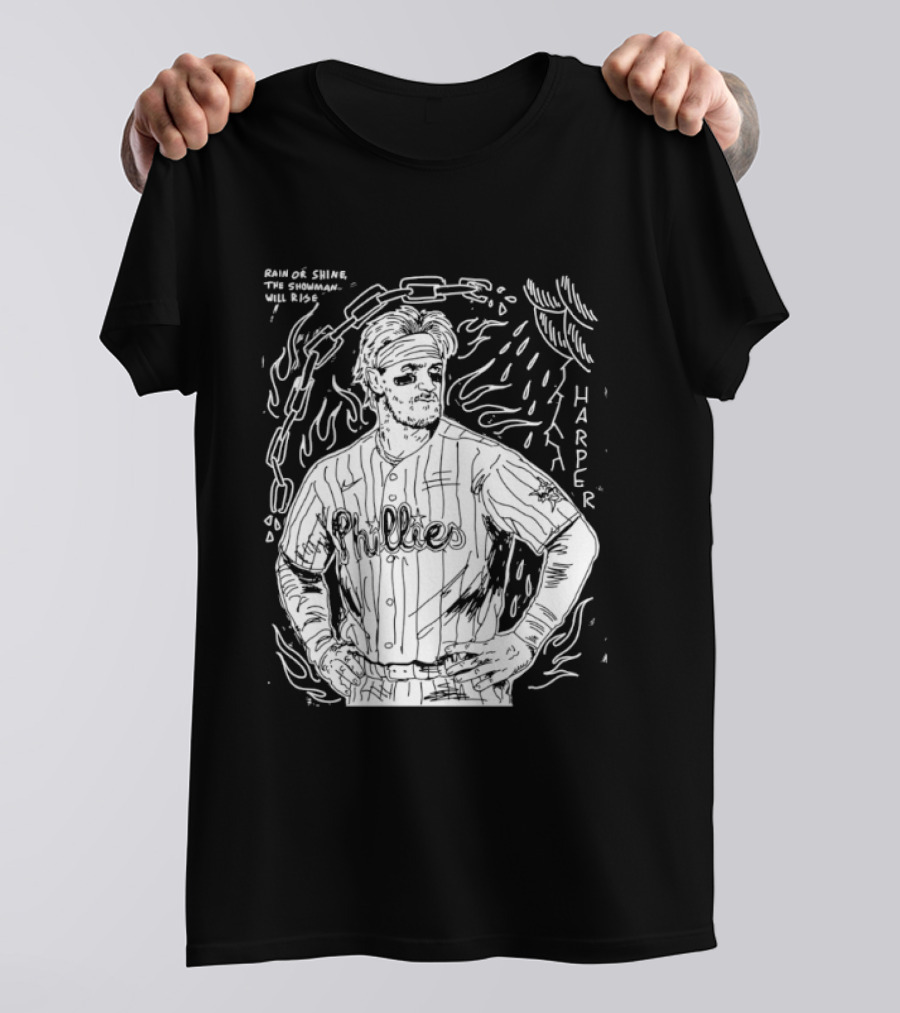 Paul Carpenter Bryce Harper Phillies Rain Or Shine The Snowman Will Rise T-Shirt