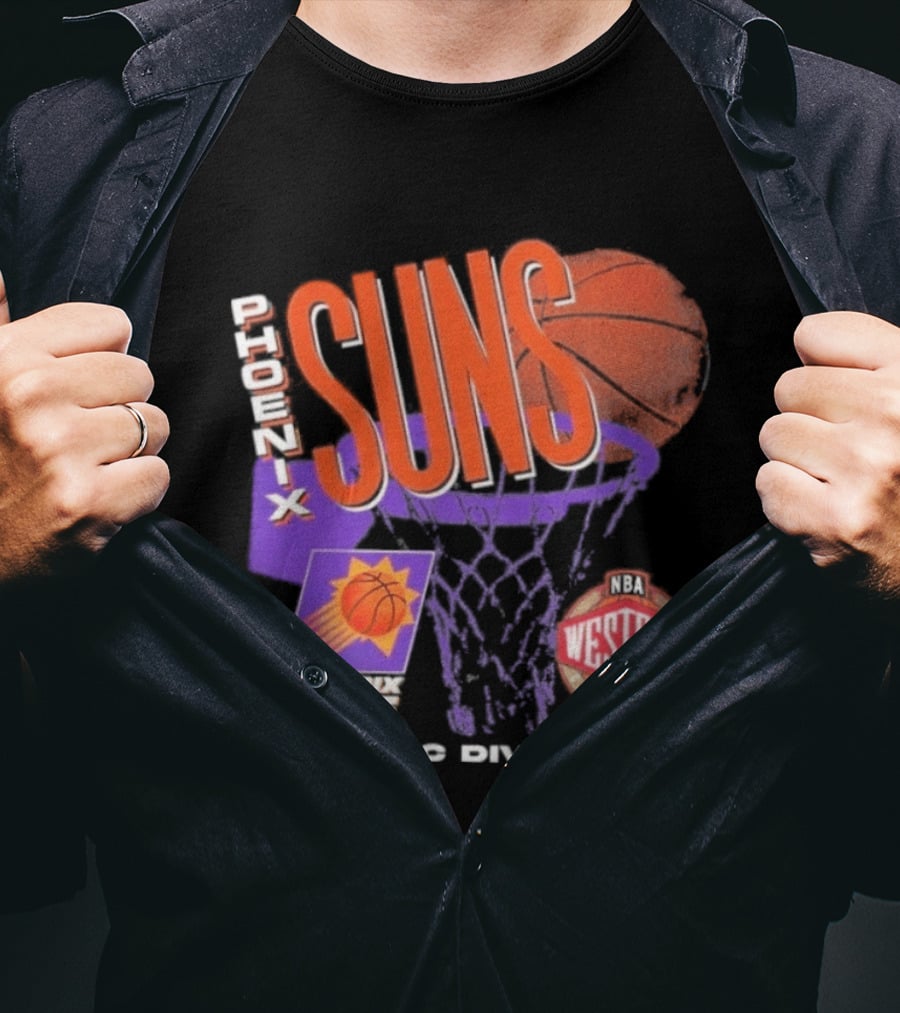 Phoenix Suns 90s Hardwood Classics Pacific Division NBA Western Conference T-Shirt