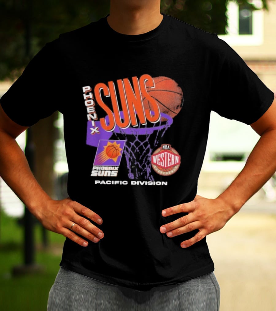 Phoenix Suns 90s Hardwood Classics Pacific Division NBA Western Conference T-Shirt