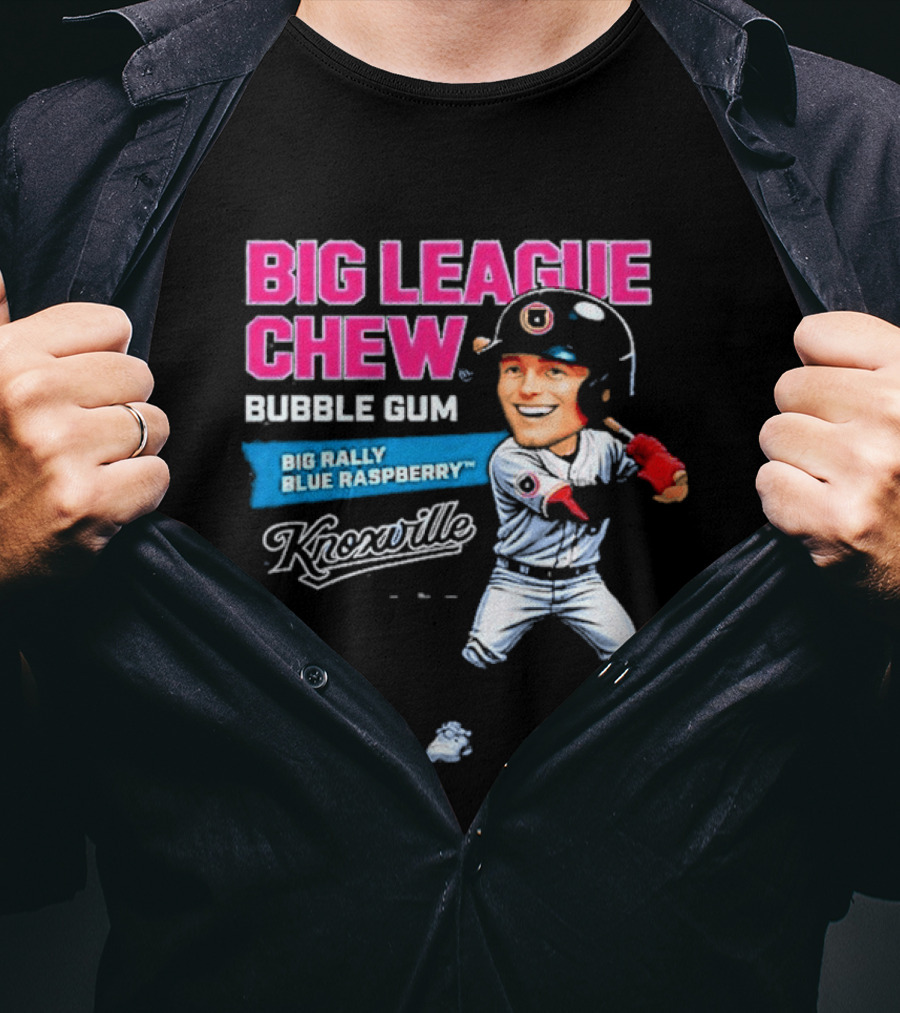 Big League Chew Bubble Gum Big Rally Blue Raspberry Knoxville Smokies T-Shirt