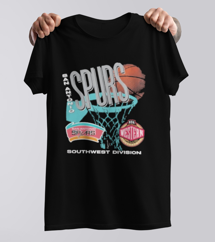 San Antonio Spurs 90s Hardwood Classics Southwest Division Western T-Shirt
