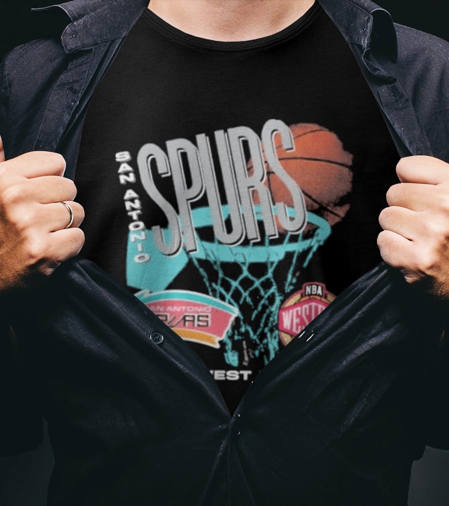 San Antonio Spurs 90s Hardwood Classics Southwest Division Western T-Shirt