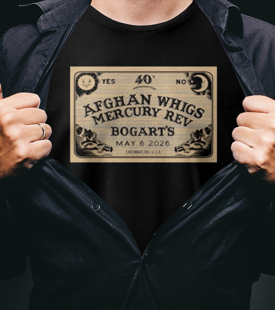 Afghan Whigs Mercury Rev Bogart's 40th Anniversary Tour Cincinnati May 6 2026 T-Shirt