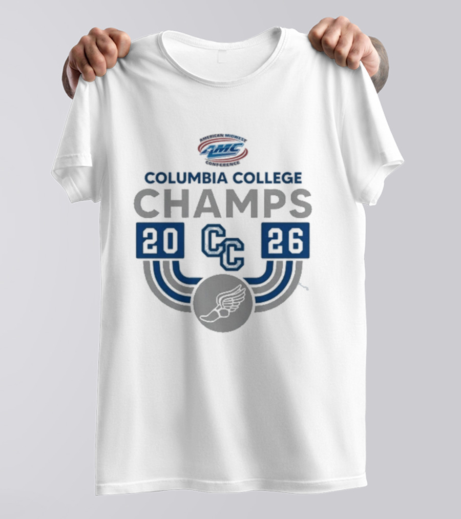 American Midwest Conference Columbia College Champs 2026 CC Indoor Track And Field T-Shirt