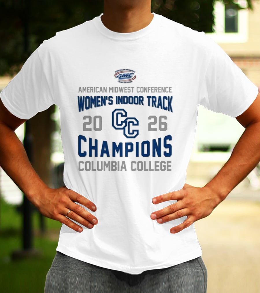 American Midwest Conference Women's Indoor Track 2026 Champions Columbia College T-Shirt