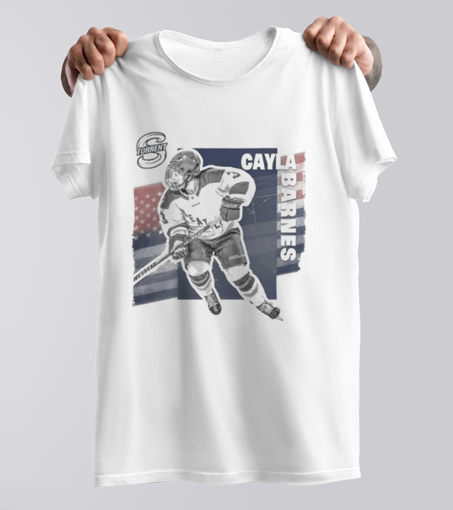 Cayla Barnes Ice Hockey Team PWHL 2026 Blue Red T-Shirt