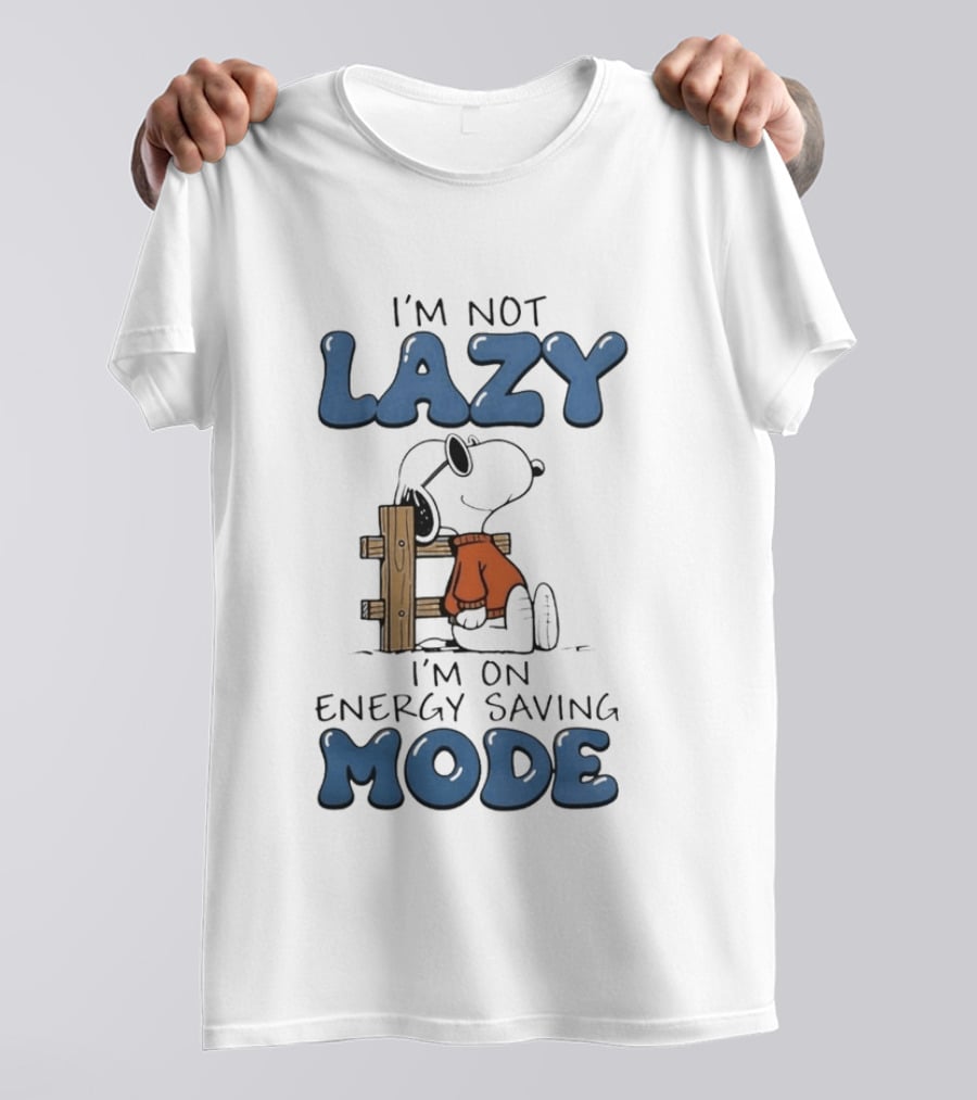 I'm Not Lazy I'm On Energy Saving Mode Snoopy Woodstock T-Shirt