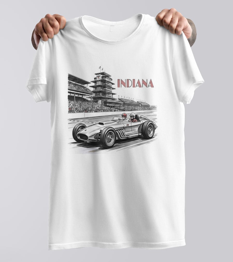 Indiana Indianapolis Motor Speedway Indy 500 Racing Car T-Shirt