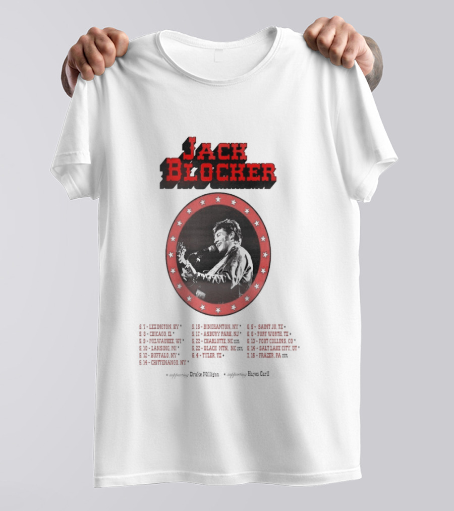 Jack Blocker 2026 Tour Live In Concert Event With Red Stars T-Shirt