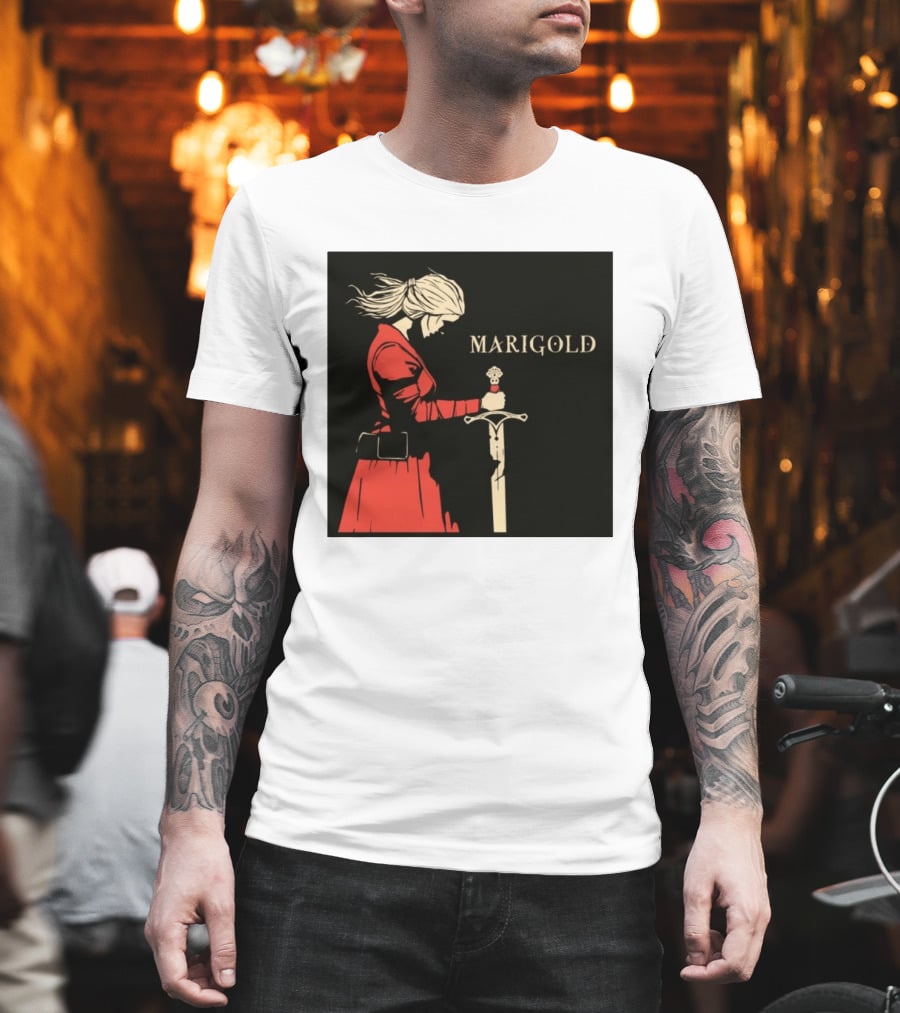 Marigold Witch Bolt Warrior Woman With Sword T-Shirt