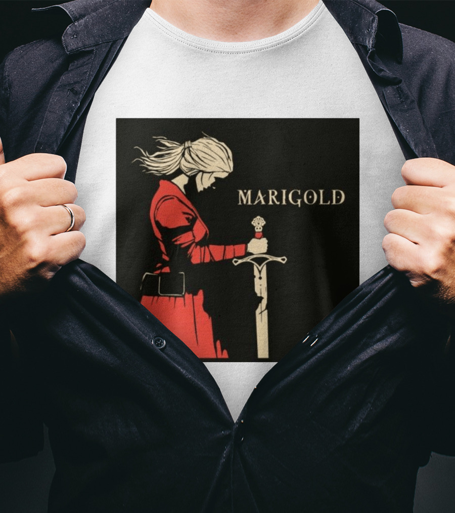 Marigold Witch Bolt Warrior Woman With Sword T-Shirt