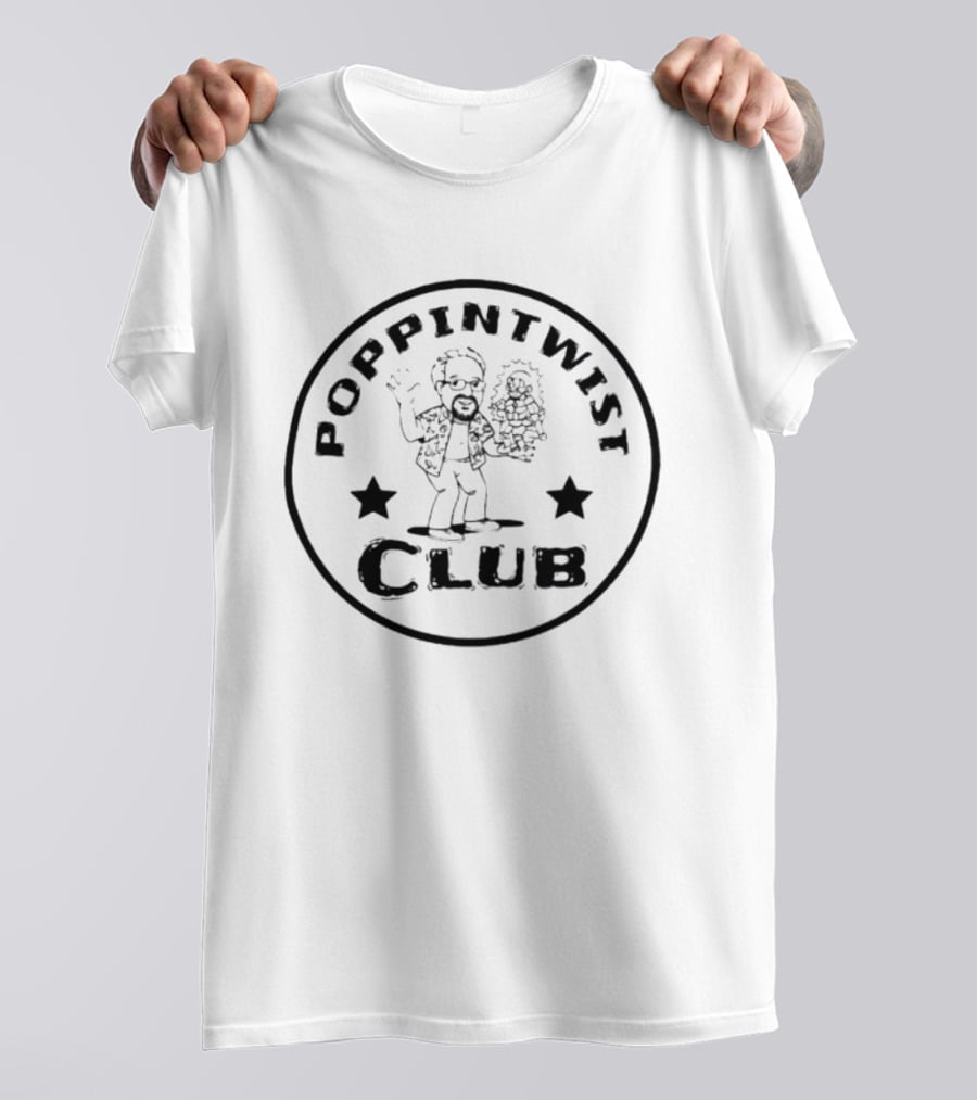 PoppinTwist Club Cartoon Character Holding Twist T-Shirt