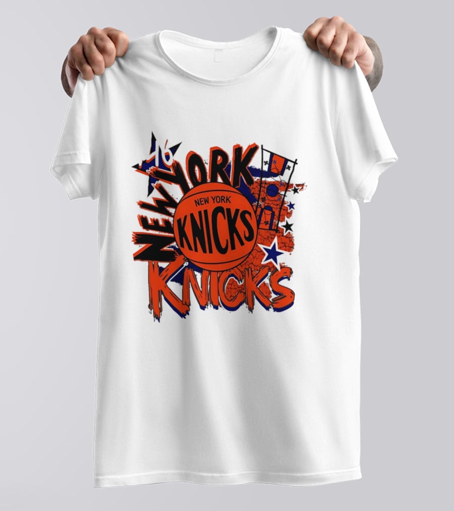 New York Knicks Hardwood Classics Play By Play Vintage Team Basketball T-Shirt