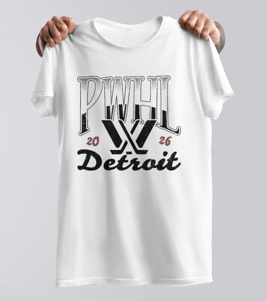 PWHL Detroit 2026 Essentials Sky High Crew T-Shirt