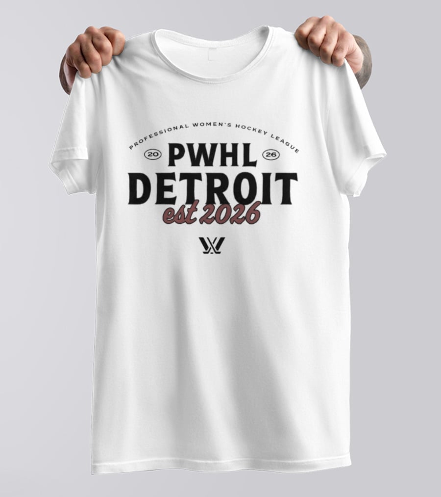 PWHL Detroit Est 2026 Professional Women's Hockey League Essentials T-Shirt