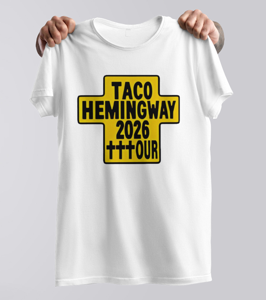Taco Hemingway 2026 Tour Cross Symbol With Triple Crosses T-Shirt