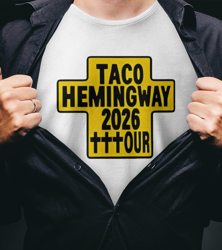 Taco Hemingway 2026 Tour Cross Symbol With Triple Crosses T-Shirt