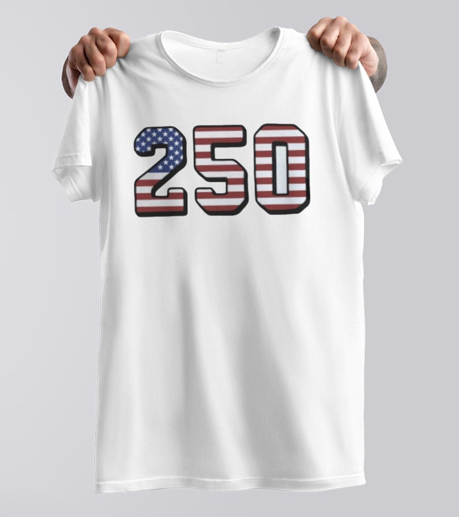250 USA American Flag Stars And Stripes T-Shirt