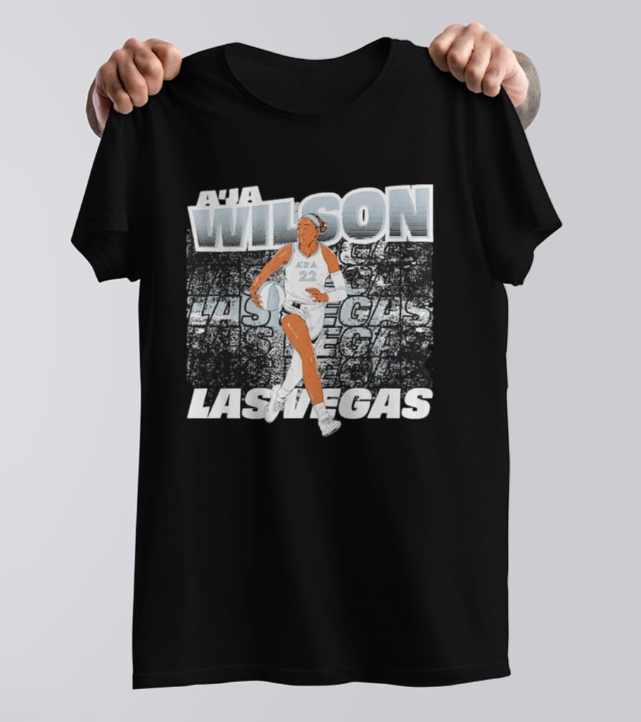 A'ja Wilson 22 Las Vegas Aces Basketball Player Action T-Shirt