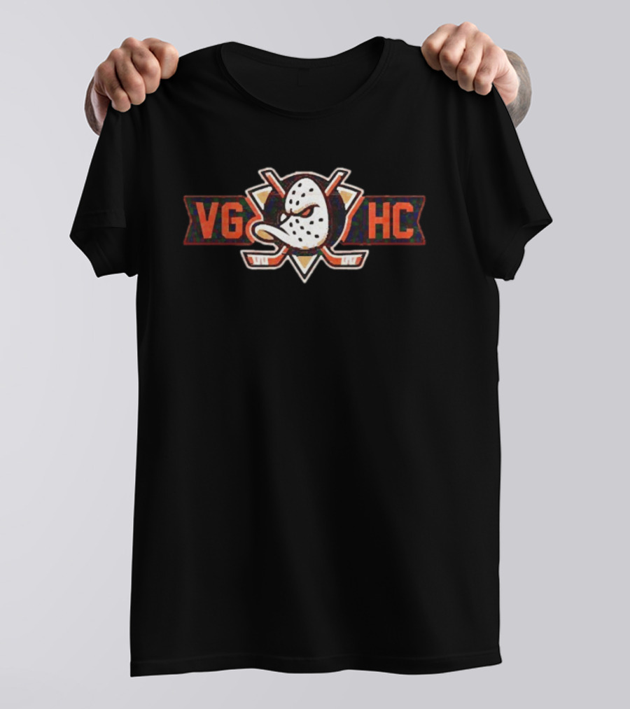 Anaheim Ducks VGHC Hockey Mask Crossed Sticks T-Shirt