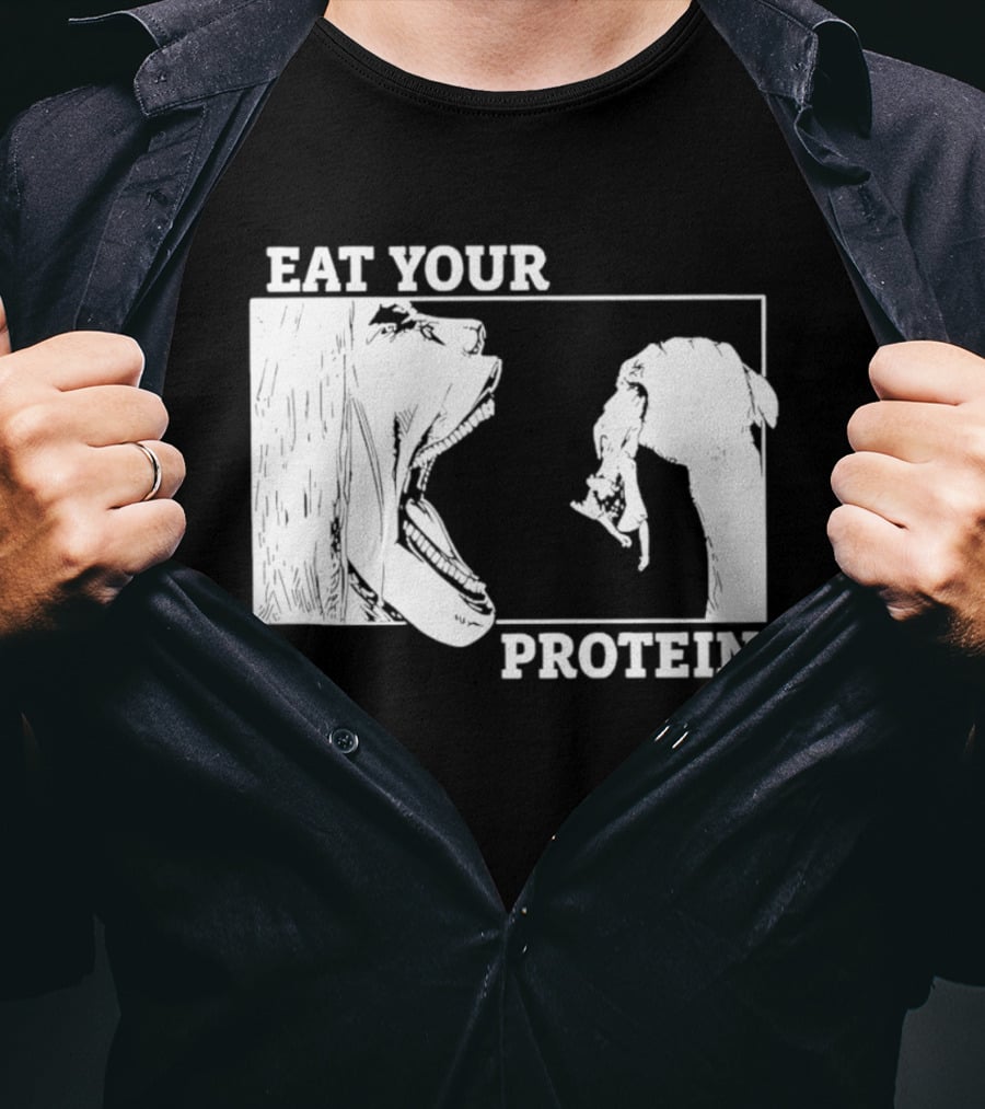 Attack On Titan Eat Your Protein Anime Eaten Scene T-Shirt