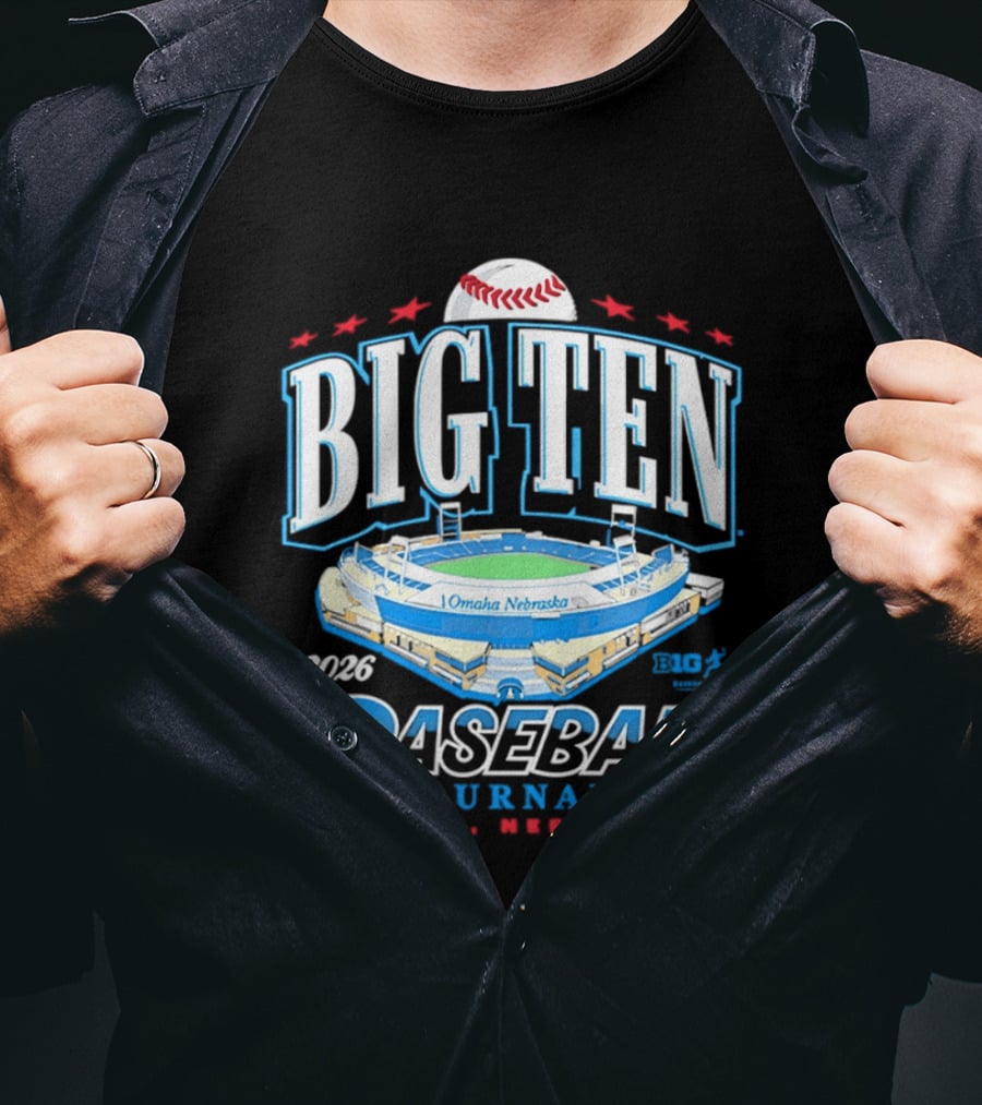 Big Ten Baseball Tournament 2026 Omaha Nebraska Stadium Event T-Shirt