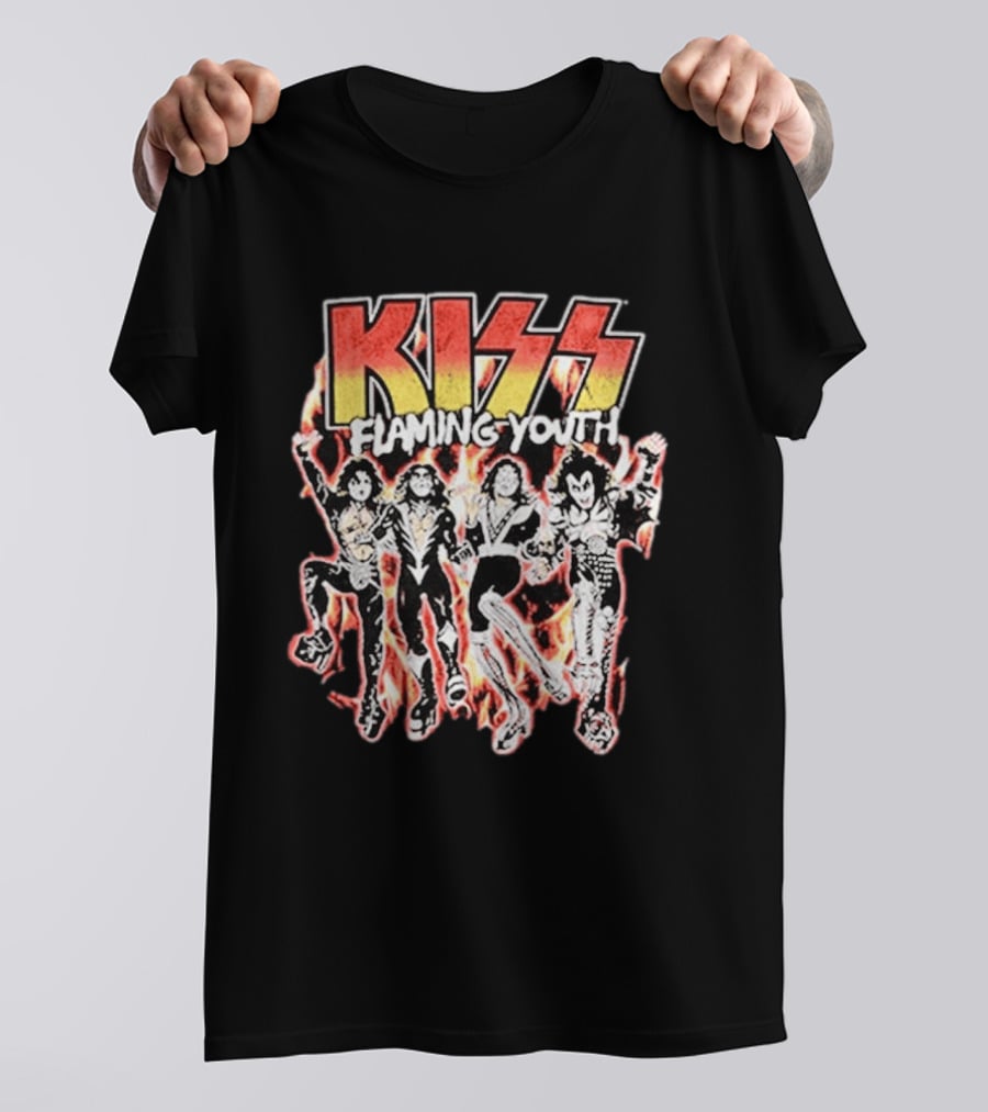 KISS Flaming Youth Band Members T-Shirt