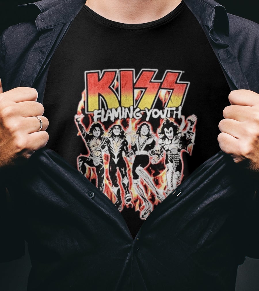 KISS Flaming Youth Band Members T-Shirt