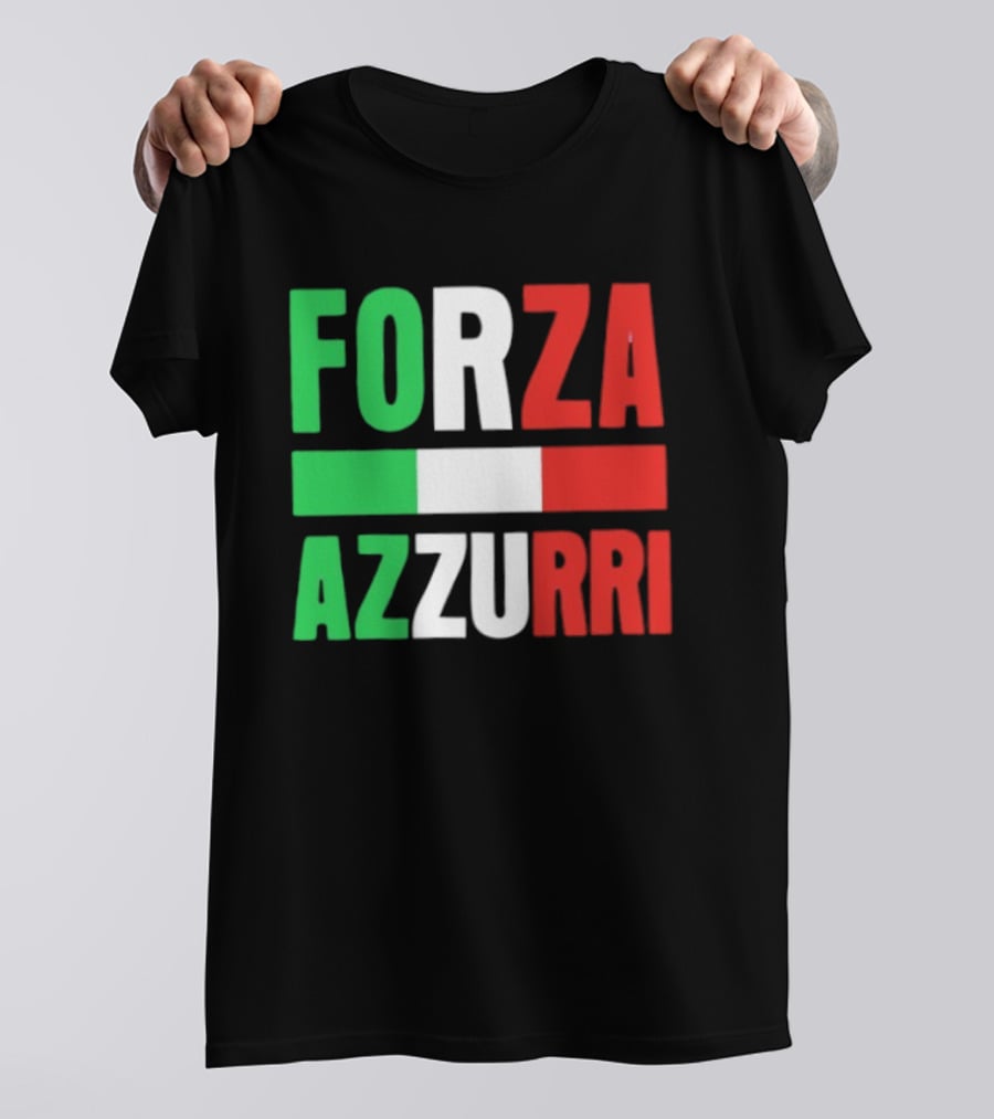 Forza Azzurri Italy Italian Flag Supporters T-Shirt