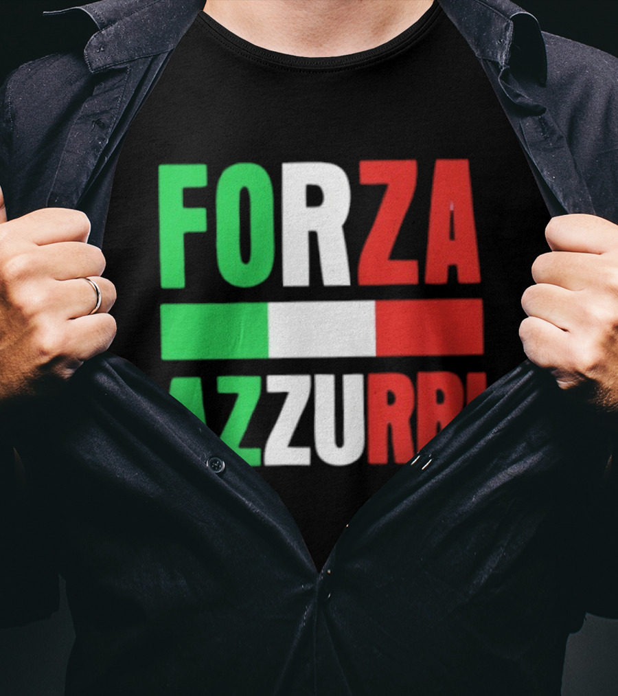 Forza Azzurri Italy Italian Flag Supporters T-Shirt