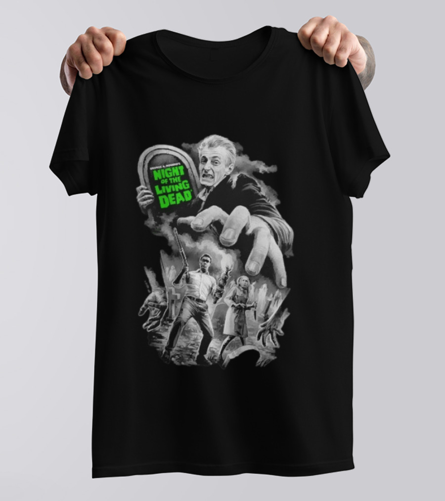 Fright Rags George A. Romero's Night Of The Living Dead Movie Zombies Graveyard Scene T-Shirt
