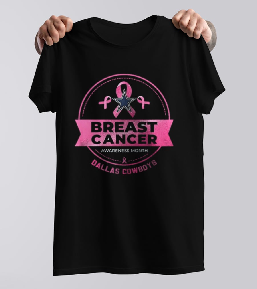 Dallas Cowboys Breast Cancer Awareness Month My God Is Stronger Than Breast Cancer T-Shirt