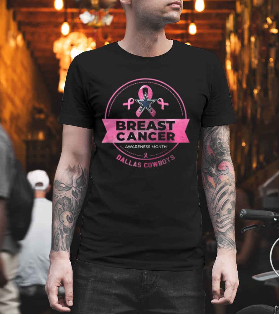 Dallas Cowboys Breast Cancer Awareness Month My God Is Stronger Than Breast Cancer T-Shirt