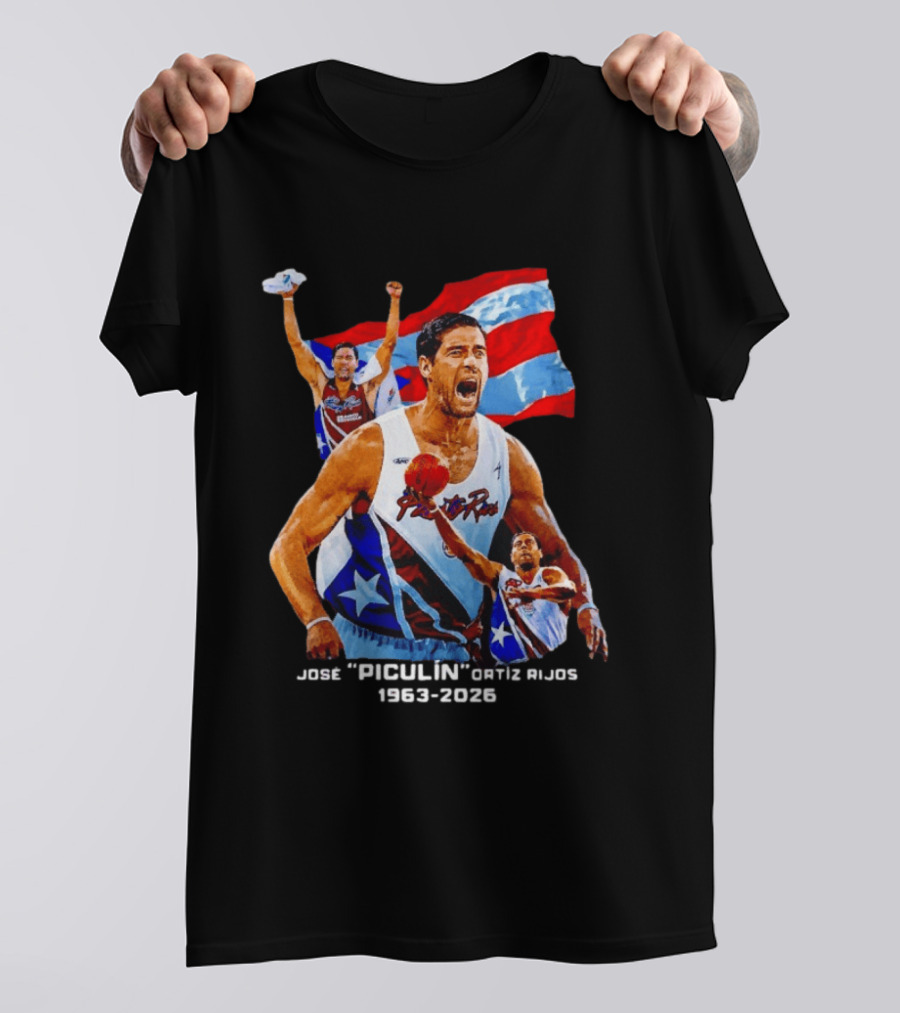 José Piculín Ortiz Rijos Puerto Rico Basketball Legend 1963 2026 T-Shirt