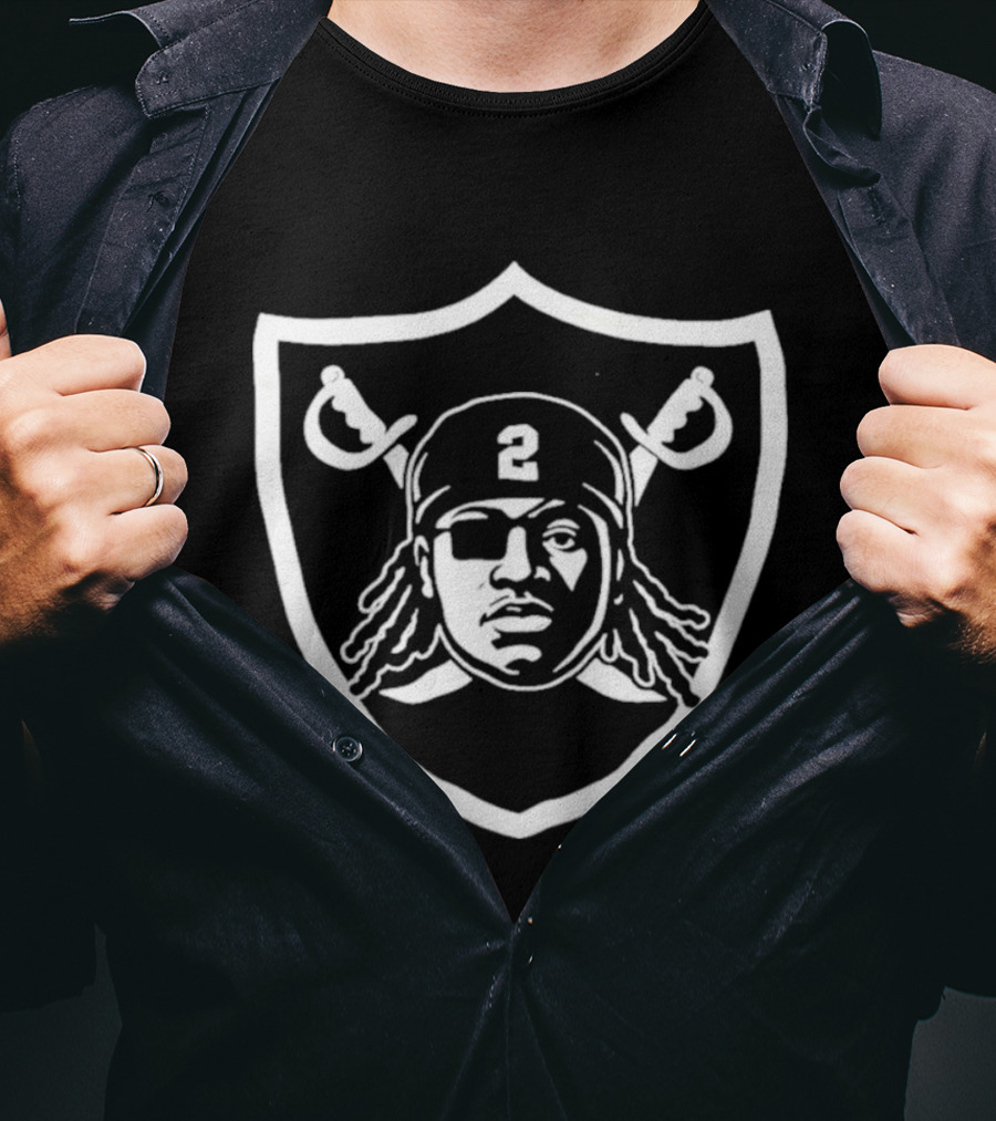 Las Vegas Football Ashton Jeanty Raiders Shield T-Shirt