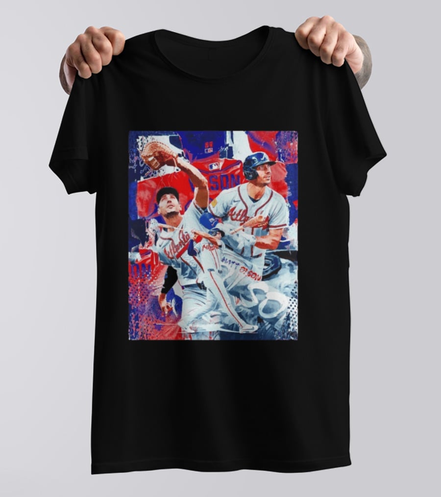 Matt Olson Atlanta Braves Baseball Action Collage T-Shirt