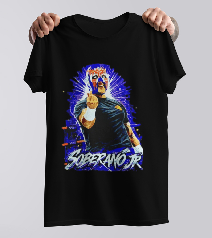 Soberano Jr Mexican Luchador Mask And Pose T-Shirt