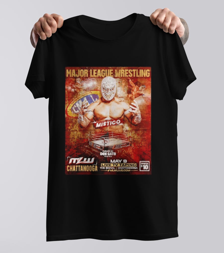 Mistico Major League Wrestling May 9 Live TV Taping The Signal Chattanooga T-Shirt