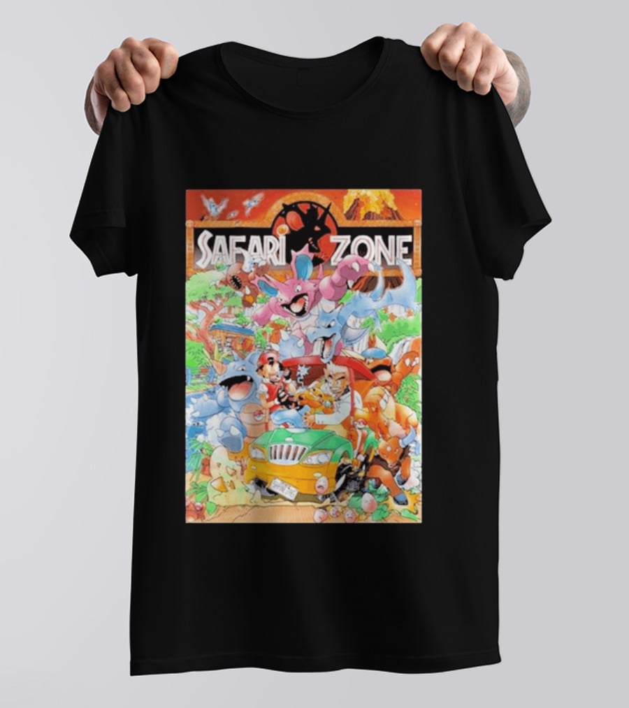 Safari Zone Adventure Pokémon Characters And Professor Interaction T-Shirt