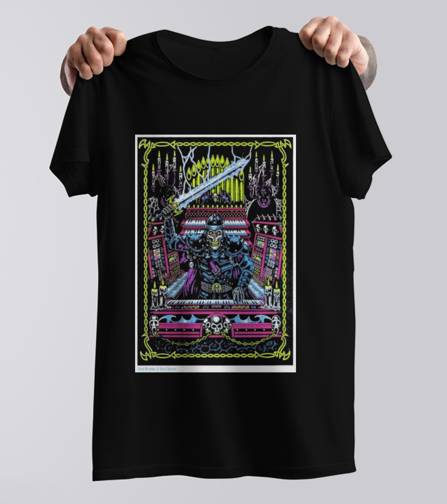 Out Of Season Skeleton Warrior Organist T-Shirt