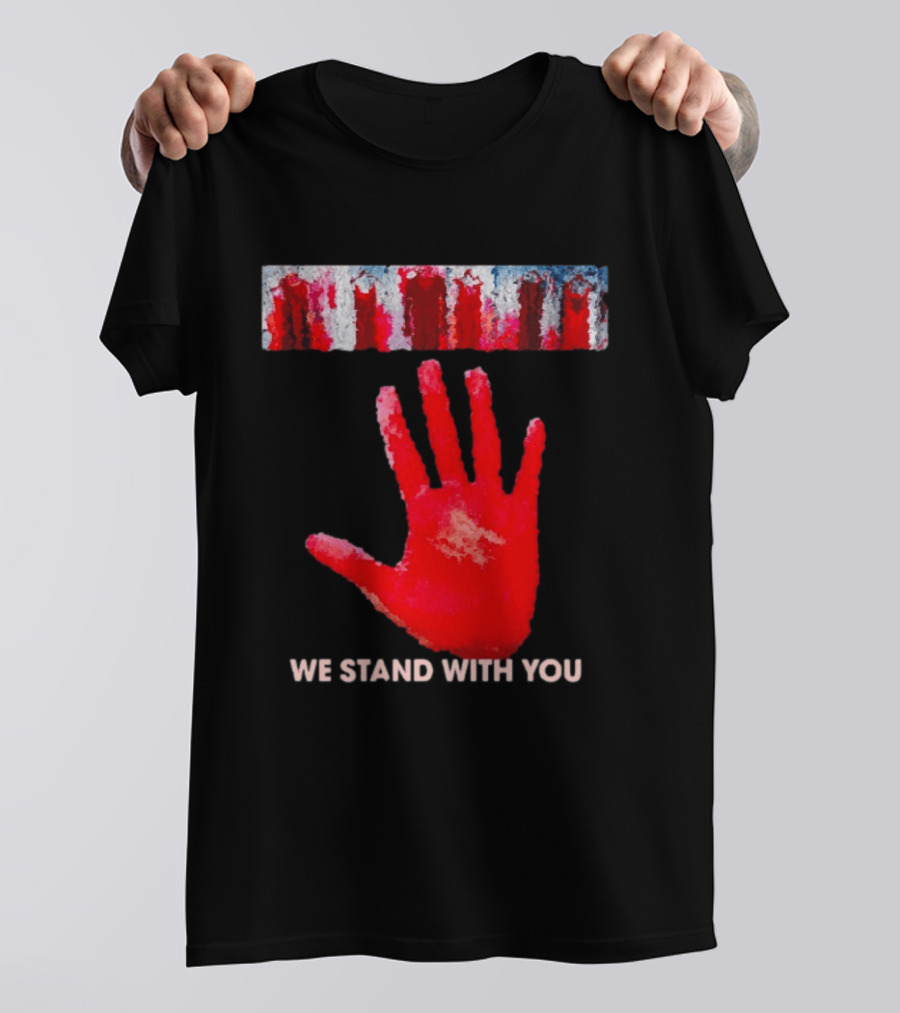 Red Dress Day We Stand With You Handprint T-Shirt