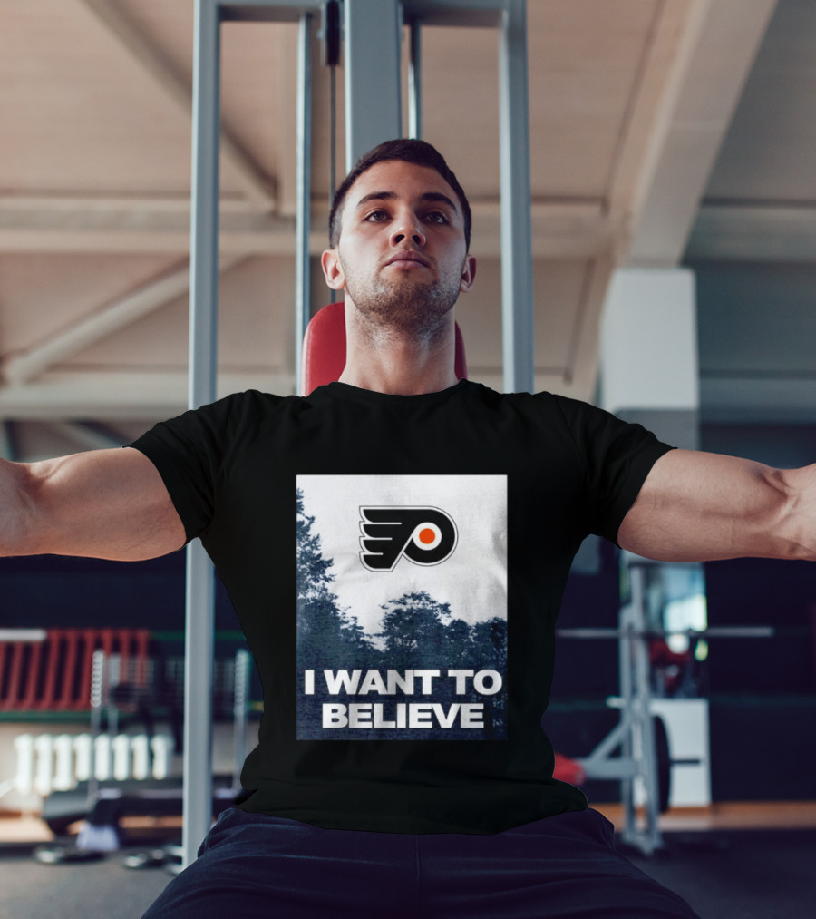 Philadelphia Flyers I Want To Believe UFO Hockey T-Shirt