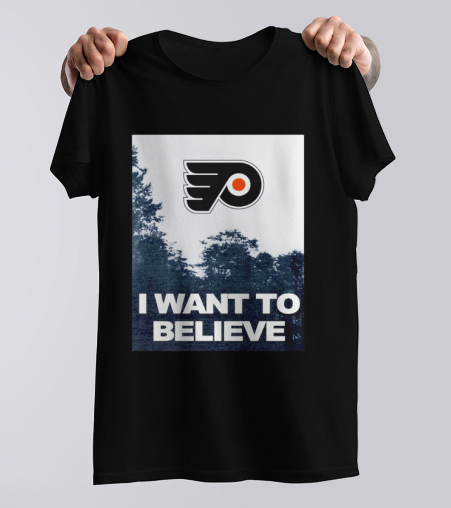 Philadelphia Flyers I Want To Believe UFO Hockey T-Shirt