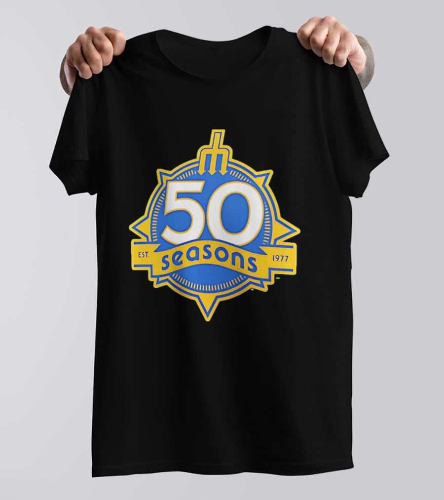 Seattle Mariners 50 Seasons Est. 1977 Baseball Anniversary T-Shirt