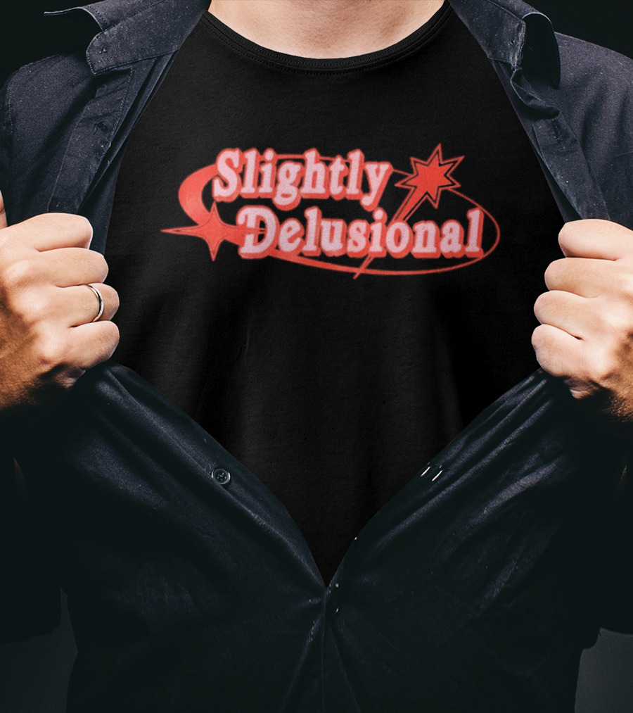 Slightly Delusional Whimsical Star Design With Swirling Orbit T-Shirt