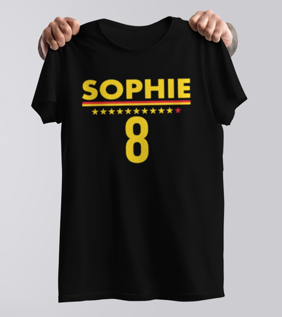 Sophie 8 Star Yellow Red Line Indiana Fever 2026 WNBA Season T-Shirt